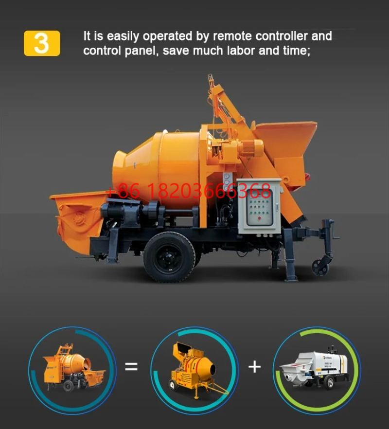 Concrete Mixer Machine - Индивидуальный бетононасос-миксер, бетононасосная машина, прицепной бетоносмеситель